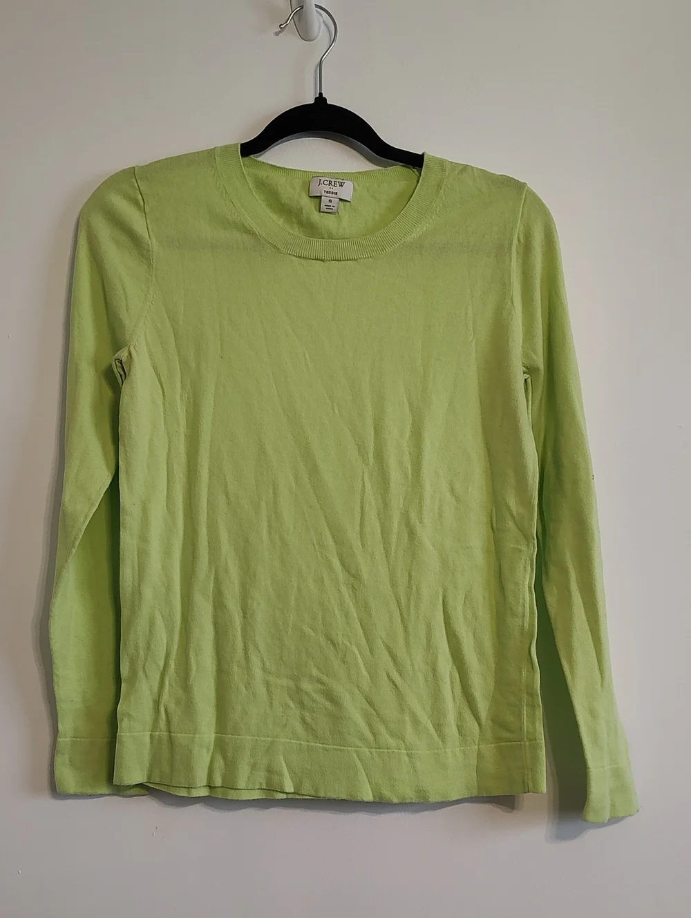 J.Crew Slim Crewneck Sweater in Lime Green Teddie - Picture 1 of 4